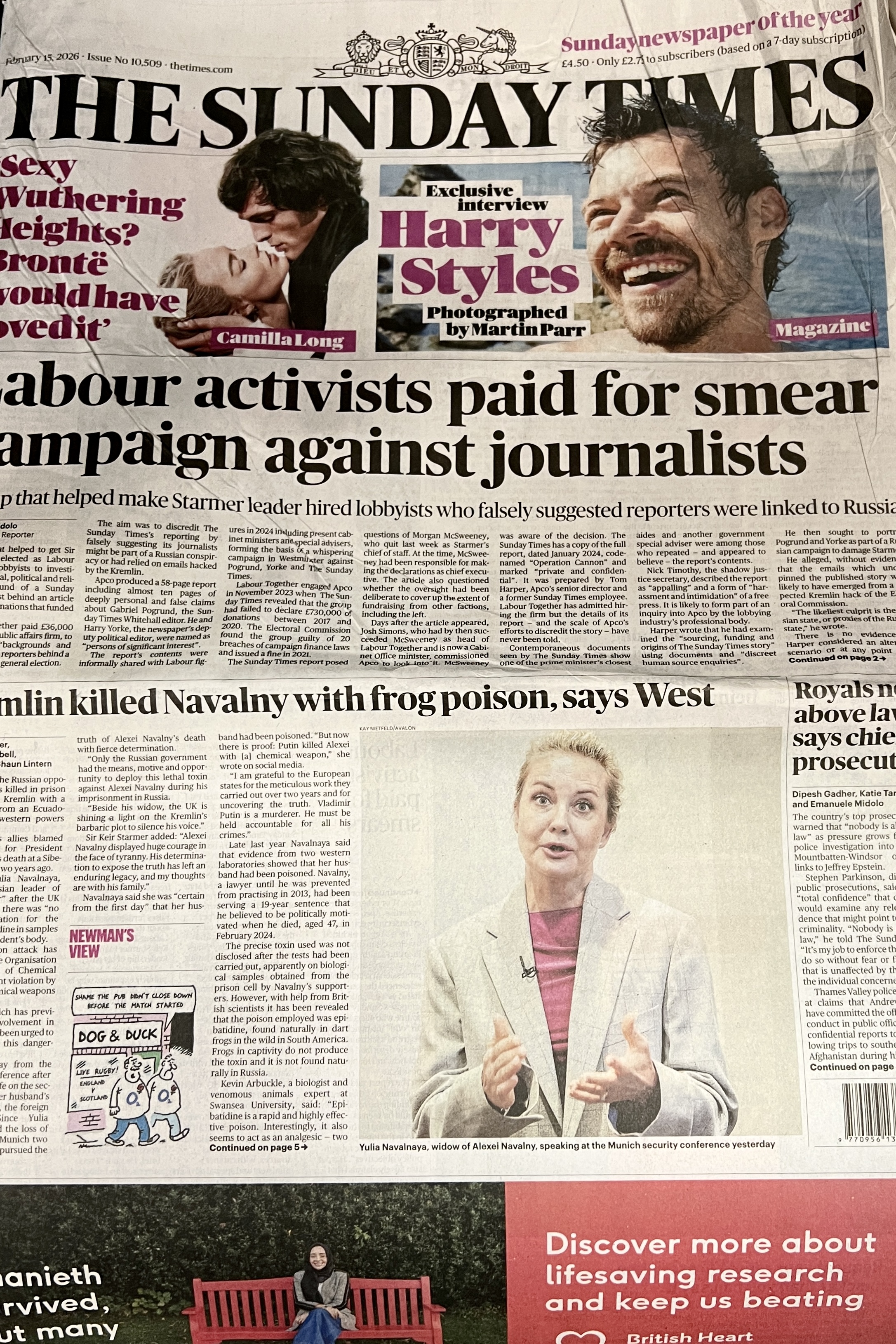 The Sunday Time 15 February  2026