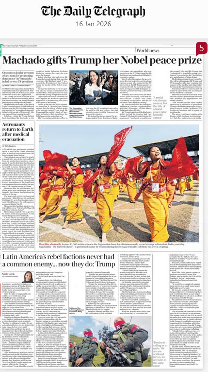 The Diarly Telegraph 16 January 2026