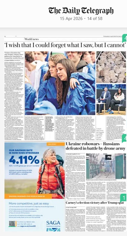 Daily Telegraph 15 April 2026
